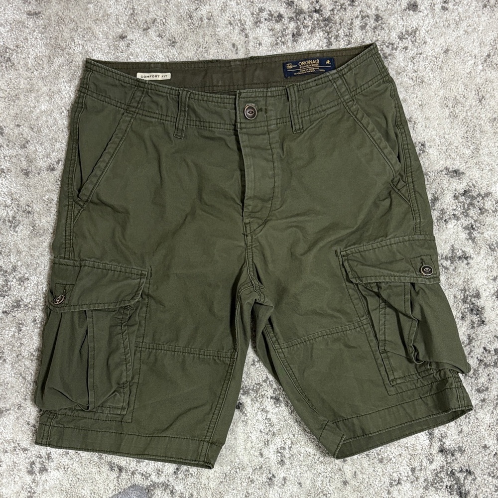 Jack & Jones Men's Olive Cargo Shorts